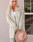 Plaid Textured Knitted Open Front Cardigan