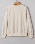 Merry Little Thing Ribbed Corduroy Long Sleeve Sweatshirt