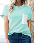 Corded Knit Crew Neck Tee
