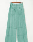Mineral Wash Reverse Seam Drawstring Elastic Waist Pants