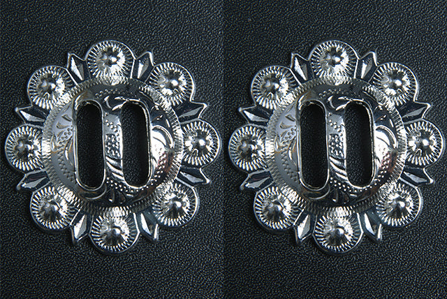Western Screw Back Concho 1.5 In Slotted Bright Silver Saddle Cowgirl