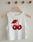 Leopard Cherries Cropped Tank