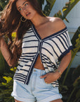 Arlette Loose Buttoned V Neck Sweater Vest