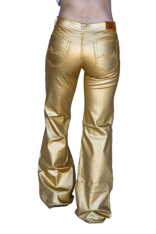 GOLD METALLIC SIGNATURE TROUSERS