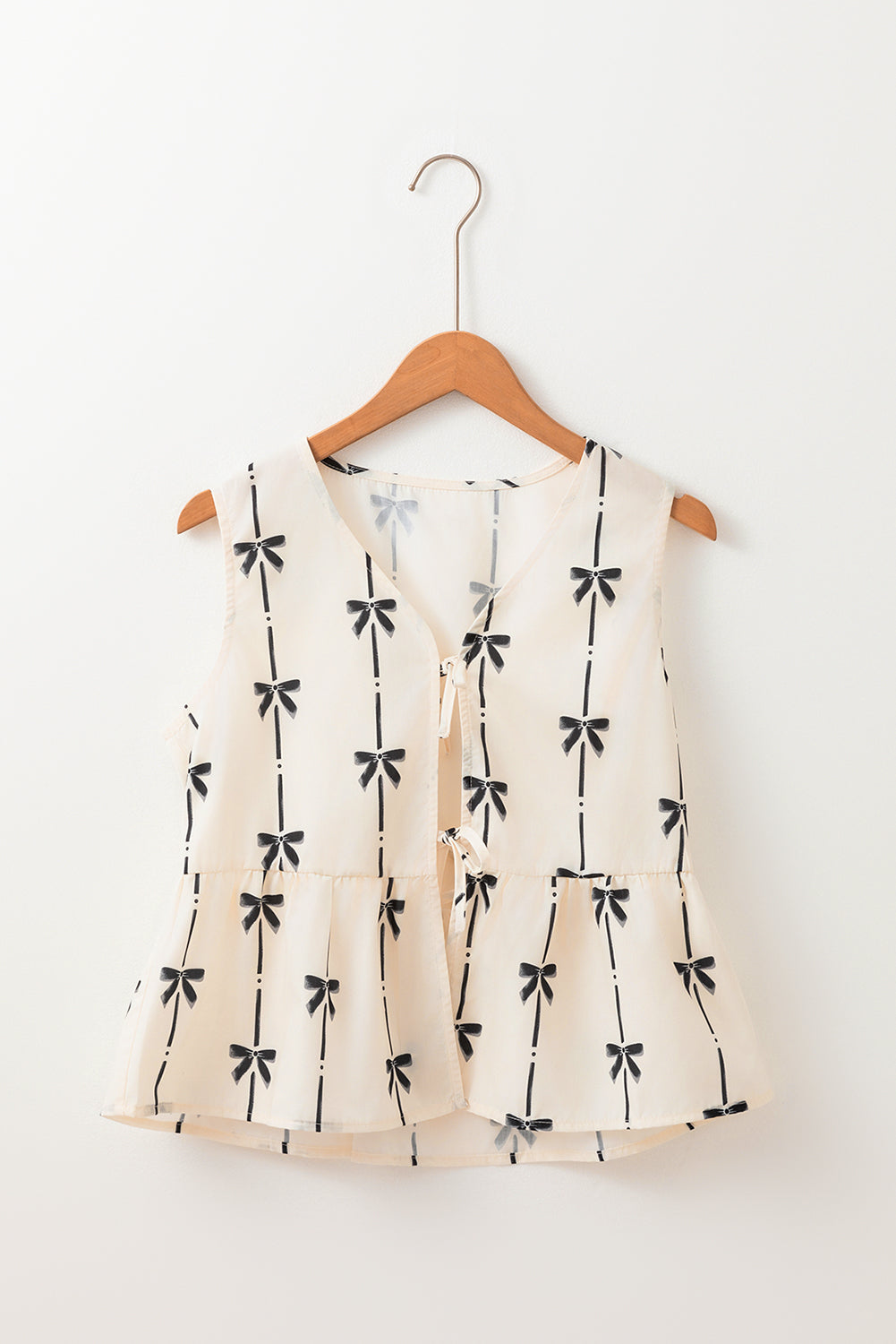 Kyra Bow Tie Closure Ruffled Vest