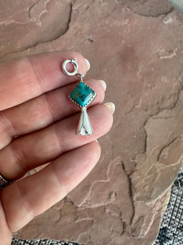 Handmade Sterling Silver & Turquoise Blossom Charm