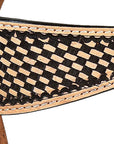 HILASON Western Horse Headstall Breast Collar Set Tack Genuine American Leather Basket Weave Rough Out Dark Brown
