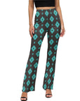 Charcoal Turquoise Aztec Flare Pants