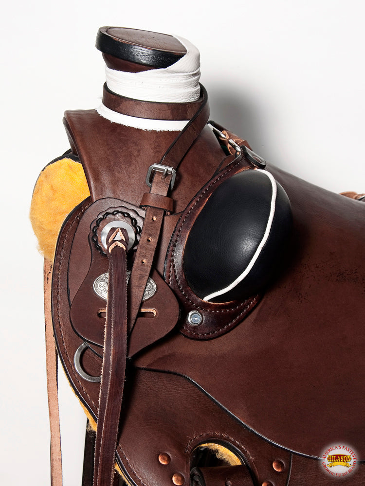 Western Horse Wade Saddle American Leather Ranch Roping Dark Brown Hilason
