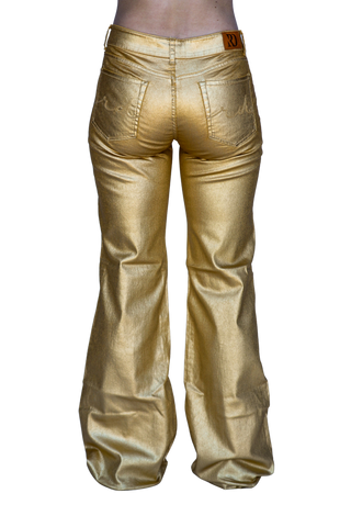 GOLD METALLIC SIGNATURE TROUSERS