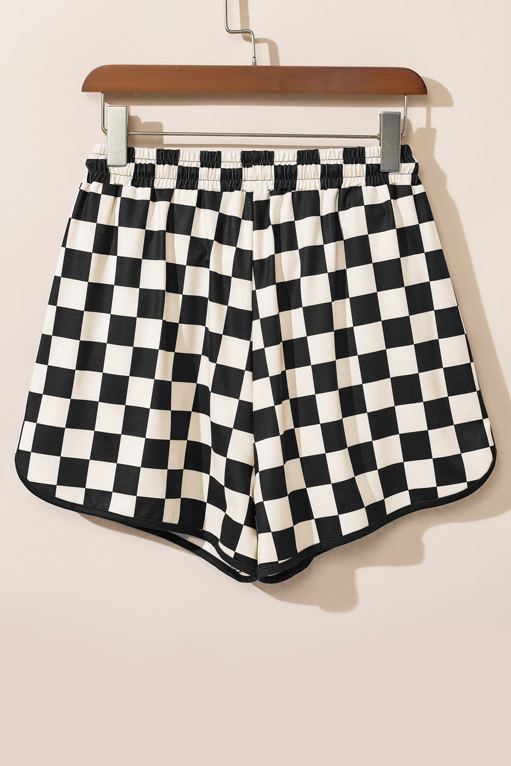 Checkered Drawstring Casual Shorts