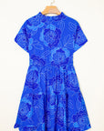 Floral V-Neck Short Sleeve Mini Dress