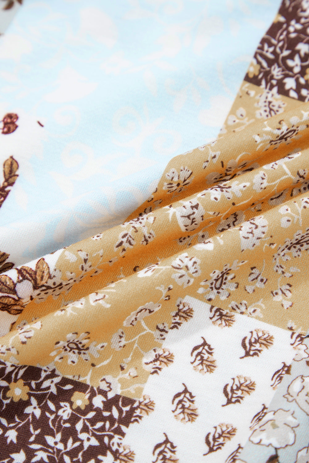 Floral Patchwork Long Sleeve Blouse