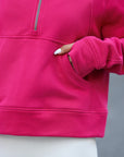 Rosie Half Zipper Pocket Pullover Hoodie