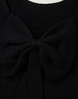 Bow Tie Backless Bubble Sleeve Sweater