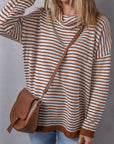 Alaia Striped Turtleneck Loose Sweater