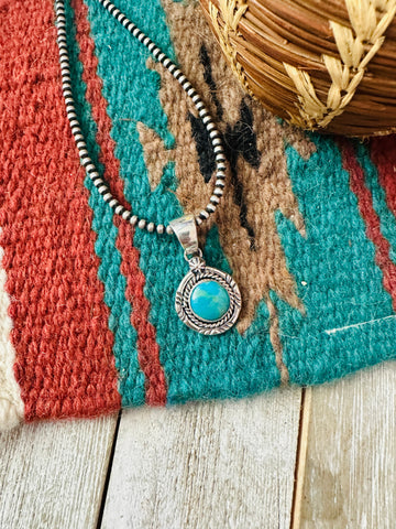 Navajo Sterling Silver & Turquoise Pendant