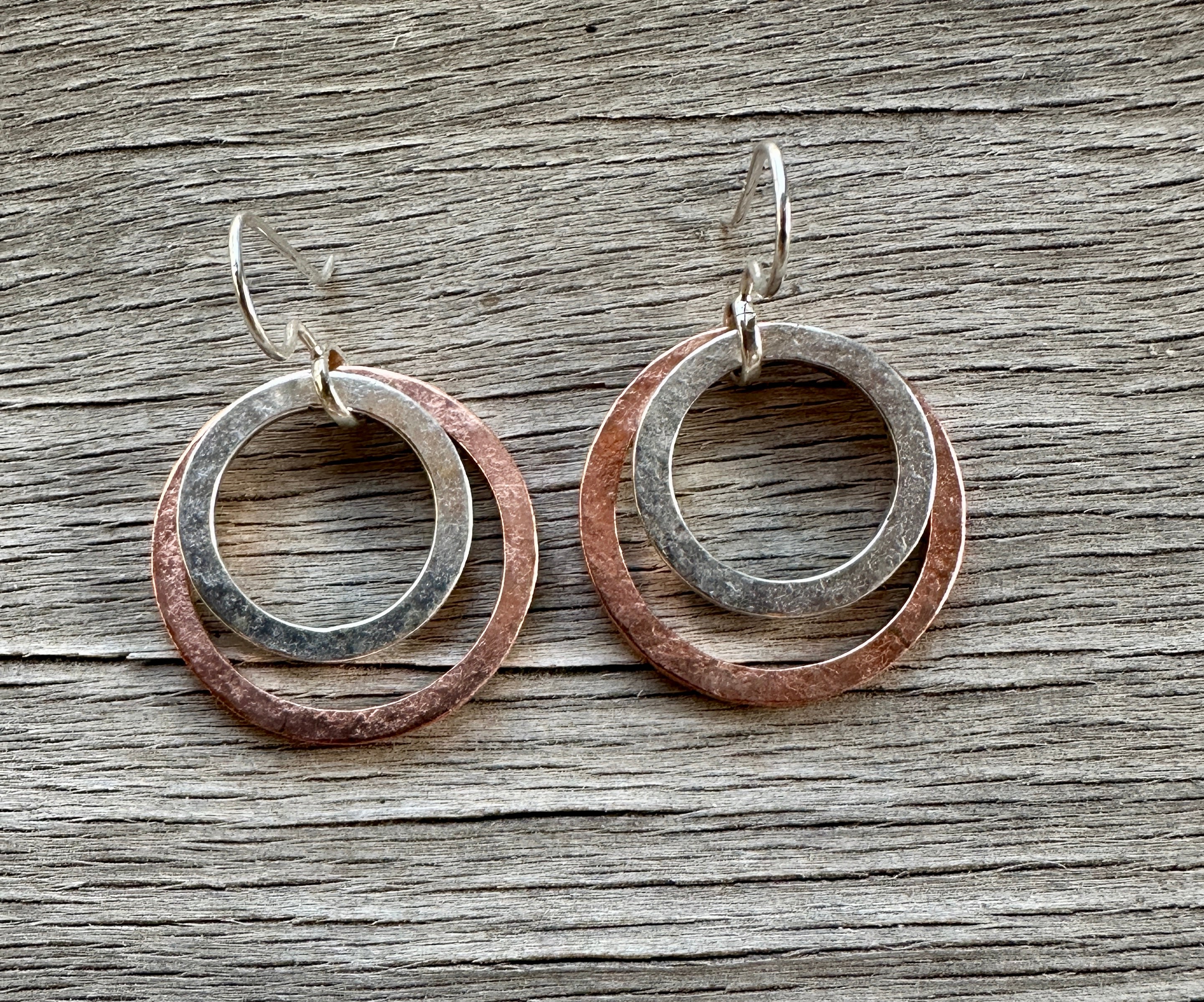 COPPER & SILVER RINGS EARRING