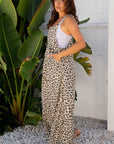 Leopard Bib Wide Leg Jumpsuit