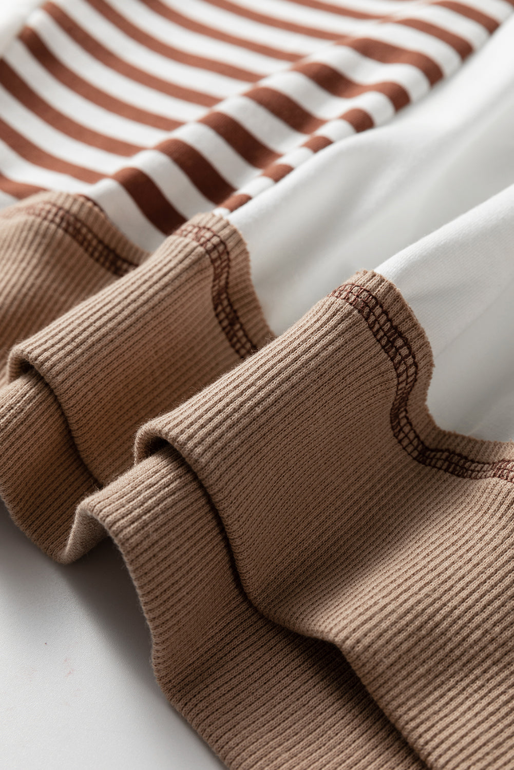 Stripe Colorblock Patchwork Contrast Stitch Sweatshirt