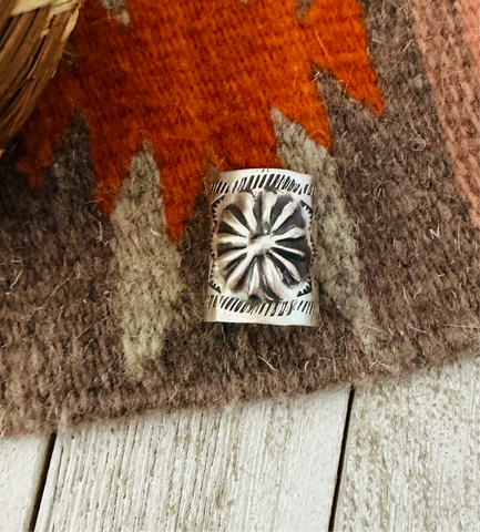 Navajo Sterling Silver Hand Stamped Ponytail Clip