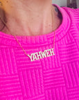 YAHWEH 18k CZ necklace