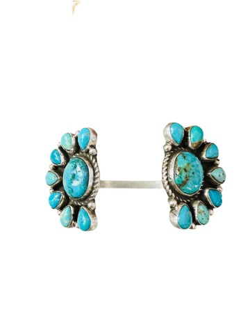 Navajo Turquoise & Sterling Silver Floating Cuff Bracelet
