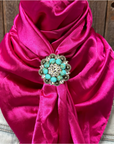 35X35" Solid Fuchsia Wild Rag / Scarf WRS12 - Crystal Concho Wild Rag Slides - Assorted