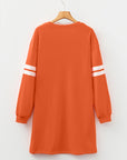 Varsity Stripe Long Sleeve Sweatshirt Dress