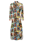 Cowboy Collage Western Shirt Dress Duster