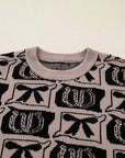 Western Bows & Horseshoes Long Sleeve Sweater