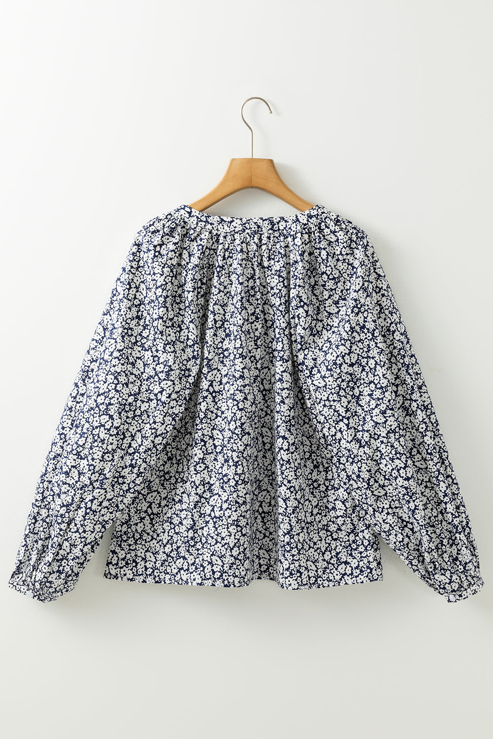Floral V-Neck Puff Sleeve Blouse