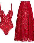 Mexican Resort Swimsuit and Skirt Set