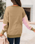Star Patchwork Reverse Seam Drop Shoulder Sweatshirt