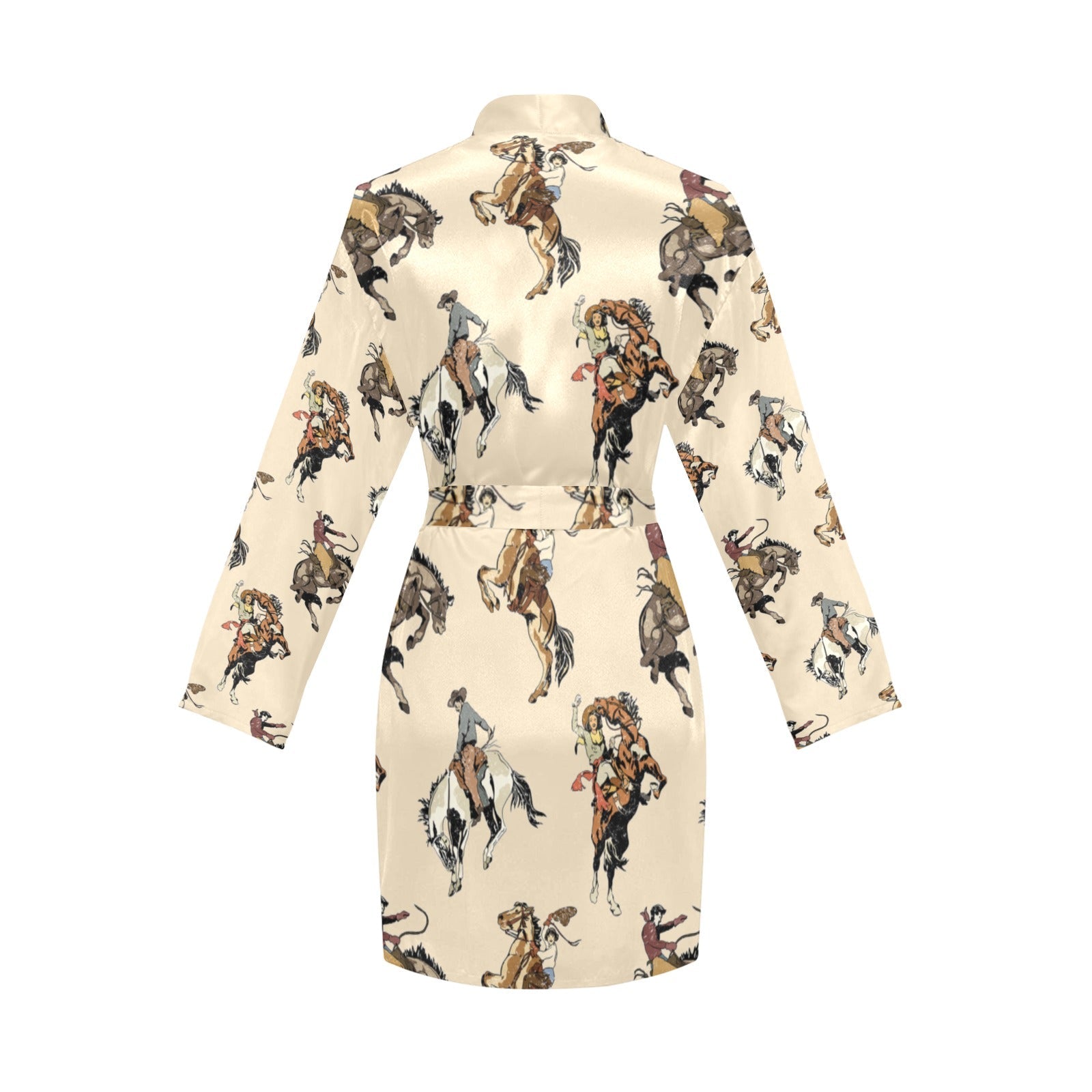 Vintage Cowgirl Women&#39;s Long Sleeve Belted Satin Feel Dressing Lounge Robe