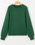 Eleanor Evergreen Raglan Sleeve Sweater