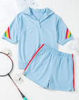 Colorblock Stripe Top and Shorts Set