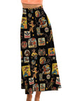 Vintage Cowgirl Collage Western Maxi Skirt