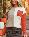 Evelyn Patched Drop Shoulder Sweater