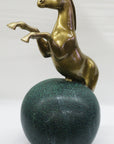 Rearing Stallion Mustang Horse Bronze Marble Statue Sculpture Western Art Gift