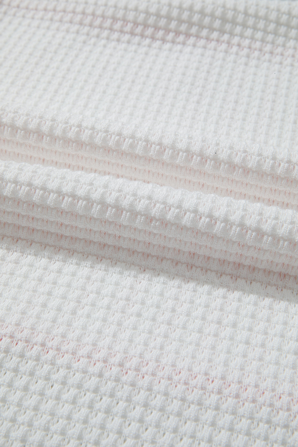 Plus Size Stripe Leopard Patchwork Waffle Knit Buttoned Hoodie