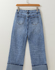 Solid Center-Seam High Waist Straight Jeans