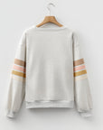 Stripe Patchwork Drop Shoulder Sweatshirt