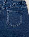 Denim Stitch High-Waist Cuff Jeans