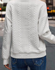 Phoenix Zip up Cable Textured Sweatshirt