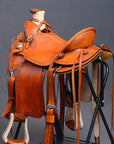 HILASON Western Horse Wade Saddle American Leather Ranch Roping Tan | Hand Tooled & For Horses