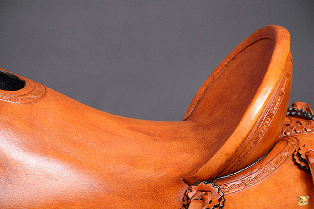 HILASON Western Horse Wade Saddle American Leather Ranch Roping Tan | Hand Tooled &amp; For Horses