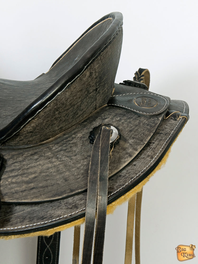 Western Horse Wade Saddle American Leather Ranch Roping Antique Black