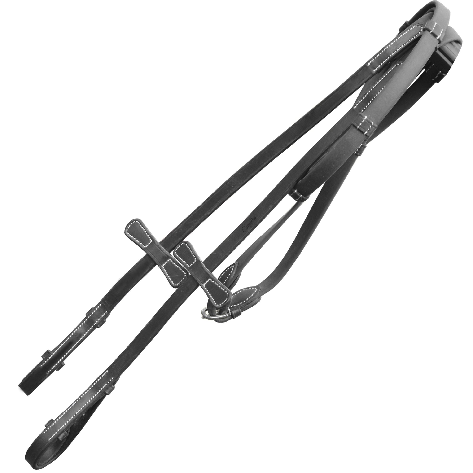 ExionPro Plain Rubber Reins with 7 Loops &amp; Martingale Stoppers