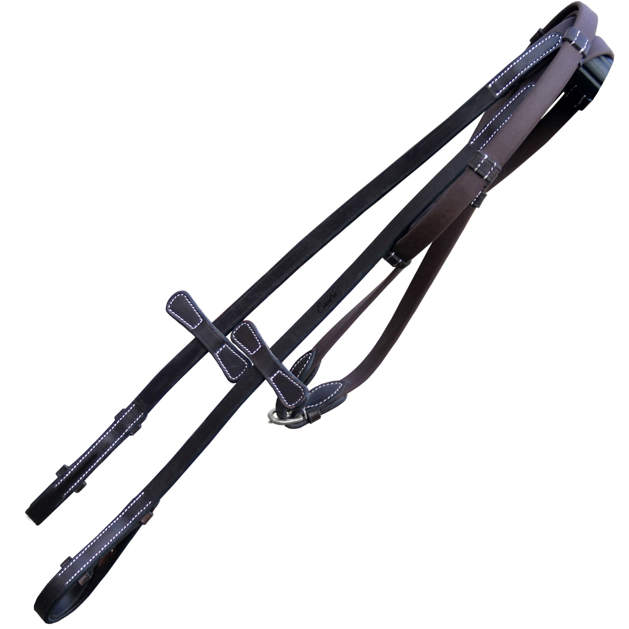 ExionPro Plain Rubber Reins with 7 Loops &amp; Martingale Stoppers